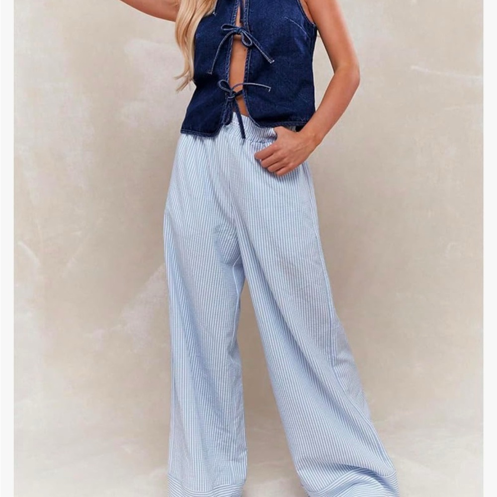 Front-Tie Jean Vest - Picture 3 of 3